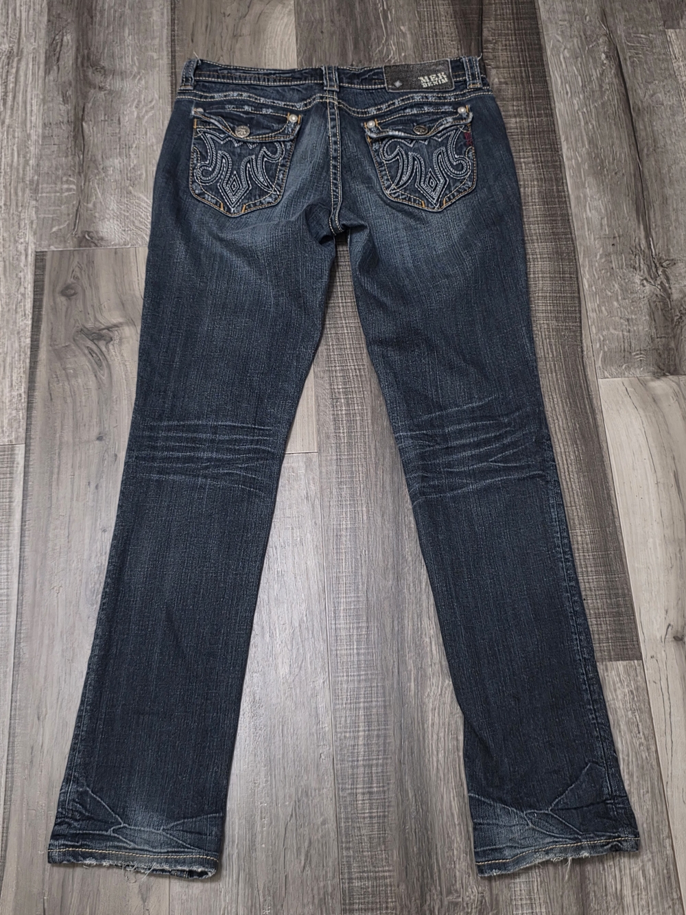 MEK Mazatlan Cigarette Jeans with Embroidered Back Pockets